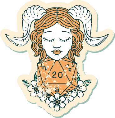 Bir insan tarafından çizilmiş doğal 20 D20 zarlı kartonpiyerin grunge etiketi