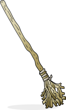 Bir insan tarafından çizilmiş süpürge sapı.