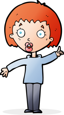 Çizgi filmdeki kadın, bir insan tarafından çizilen noktayı anlatıyor.