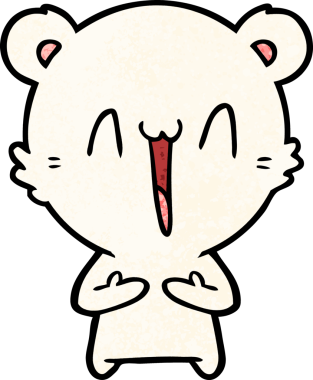 Bir insan tarafından çizilmiş mutlu kutup ayısı karikatürü