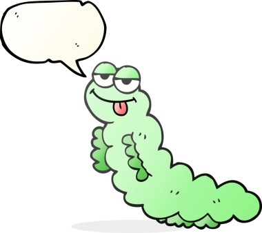 Bir insan tarafından çizilmiş serbest konuşma balonu karikatürü tırtılı.