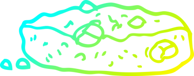 Bir insanın çizdiği çikolatalı kurabiyenin soğuk gradyan çizgisi.