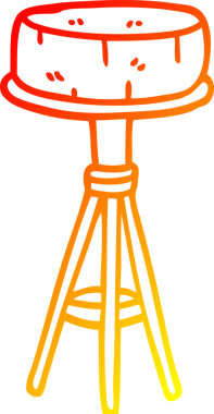 Bir insan tarafından çizilmiş bir kahvaltı taburesinin sıcak çizgi çizimi