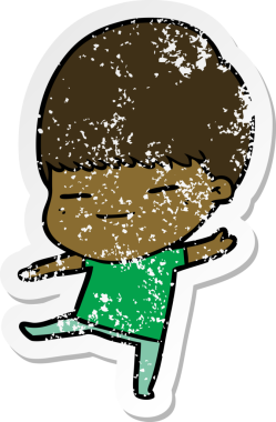 Bir insan tarafından çizilmiş kendini beğenmiş bir çizgi film karakterinin sıkıntılı çıkartması.