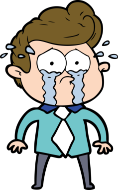 Bir insan tarafından çizilmiş ağlayan bir karikatür.