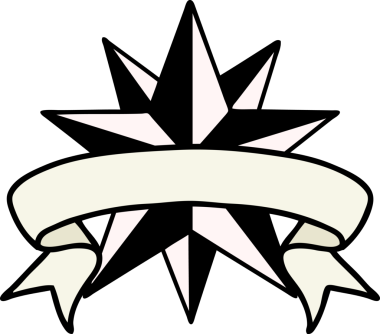 Bir insan tarafından çizilmiş geleneksel bir yıldız dövmesi