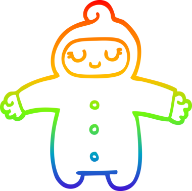 gökkuşağı gradyan çizimi bir insan tarafından çizilmiş bir çizgi bebek