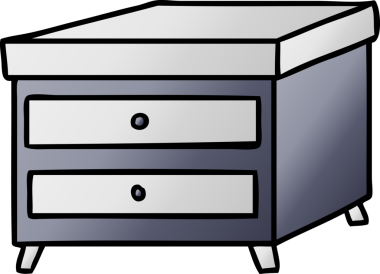 Bir insan tarafından çizilmiş bir komodinin gradyan çizimi.