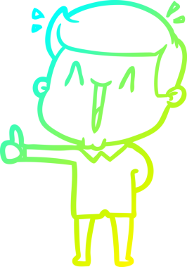 Bir insan tarafından çizilmiş mutlu bir adamın soğuk çizgi çizimi.