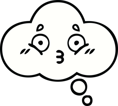 Bir insan tarafından çizilmiş güzel bir düşünce balonu karikatürü.