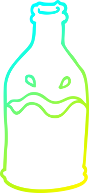 Bir insan tarafından çizilmiş yeşil bir şişenin soğuk gradyan çizgisi.