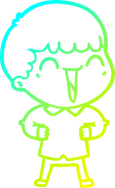 Bir insan tarafından çizilmiş mutlu bir adamın soğuk çizgi çizimi.