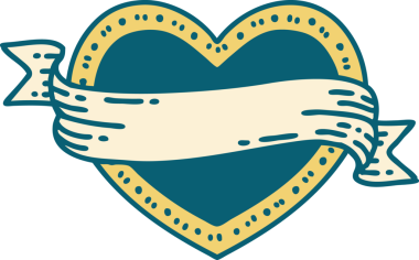 Bir insan tarafından çizilmiş kalp ve bayrağın ikonik dövme şekli