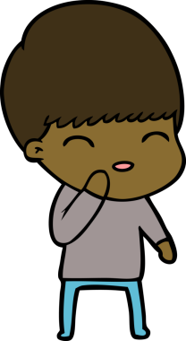 Bir insan tarafından çizilmiş mutlu çizgi film çocuğu.