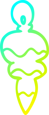 Bir insan tarafından çizilmiş bir çizgi filmin soğuk gradyan çizimi.