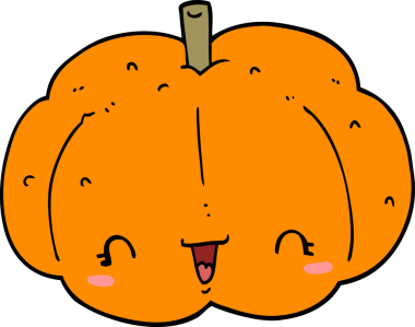 Bir insan tarafından çizilmiş bir balkabağı.