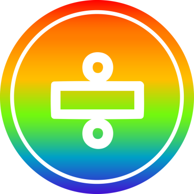 Bir insan tarafından çizilmiş gökkuşağı gradyanı olan ayrık dairesel simge işareti
