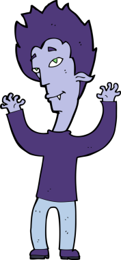 Bir insan tarafından çizilmiş vampir adam çizgi filmi.