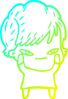 Bir insan tarafından çizilmiş mutlu bir karikatür çizimi.