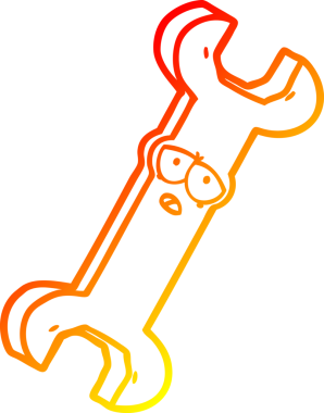 Bir insan tarafından çizilmiş çizgi film anahtarının sıcak gradyan çizimi