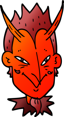 Bir insan tarafından çizilmiş karalama şeytan yüzü.