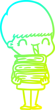 Bir insan tarafından çizilmiş mutlu çizgi film çocuğu çizimi.