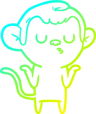 Bir insan tarafından çizilmiş bir çizgi maymun çizimi.