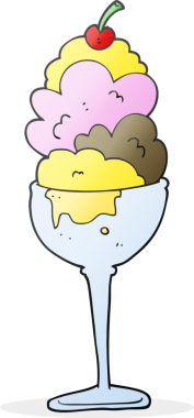 Bir insan tarafından çizilmiş karikatür dondurması.