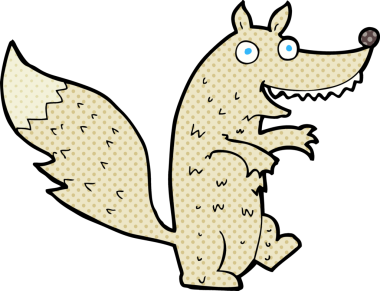 Bir insan tarafından çizilmiş bir kurt çizgi filmi.