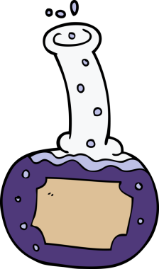 bir insan tarafından çizilmiş karikatür deney iksirleri.