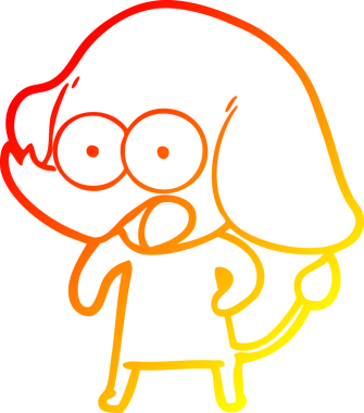 Bir insan tarafından çizilmiş şirin bir fil çizimi.