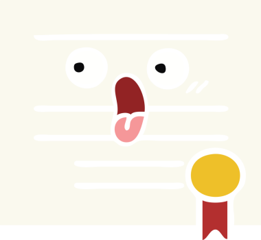 Bir insan tarafından çizilmiş mezuniyet diplomasının düz renkli retro karikatürü