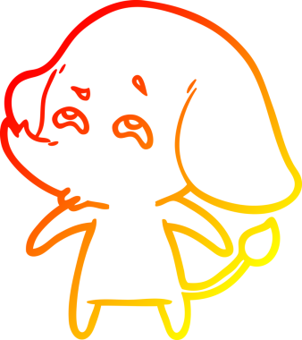 Bir insan tarafından çizilmiş bir filin sıcak çizgi çizimi