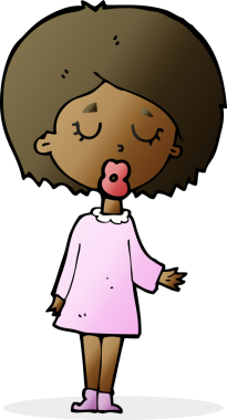 Çizgi filmdeki kadın, bir insan tarafından çizilen noktayı anlatıyor.