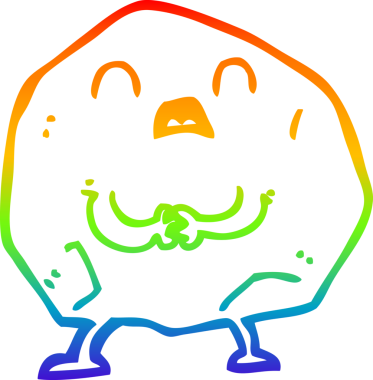 gökkuşağı gradyanı bir insan tarafından çizilmiş bir karikatür kayasının çizimi