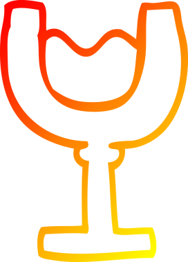 Bir insan tarafından çizilmiş bir bardak şarabın sıcak gradyan çizgisi