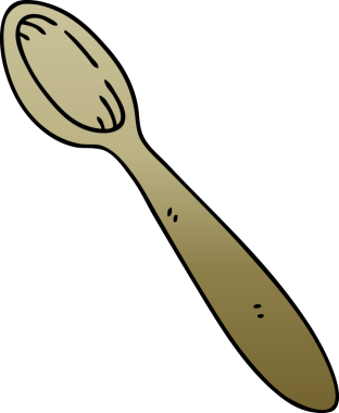 bir insan tarafından çizilmiş garip gölgeli ahşap kaşık.