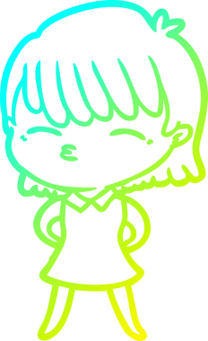 Bir insan tarafından çizilmiş bir karikatür kadın çizimi.