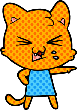 Bir insan tarafından çizilmiş kedi tıslaması.