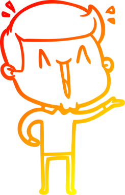 Bir insan tarafından çizilmiş, heyecanlı bir çizgi film çizimi.