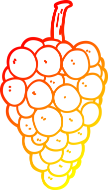 Bir insan tarafından çizilmiş bir karikatür üzümünün sıcak eğimli çizimi