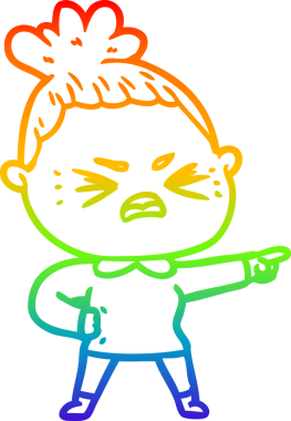 Bir insan tarafından çizilmiş kızgın bir karikatür çizimi.