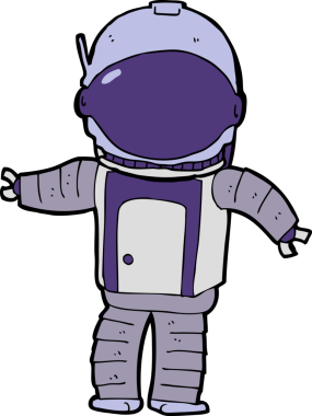 Bir insan tarafından çizilmiş bir astronot.