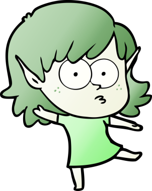 Bir insan tarafından çizilmiş çizgi film kızı.