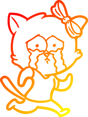 Bir insan tarafından çizilmiş çizgi film kedisinin sıcak çizgi çizimi