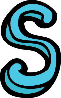 bir insan tarafından çizilmiş S harfi.