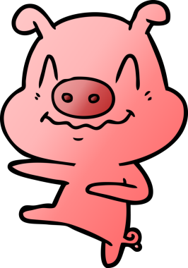 Bir insan tarafından çizilmiş sinir bozucu domuz dansı.