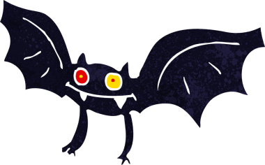 Bir insan tarafından çizilmiş vampir yarasa çizgi filmi.