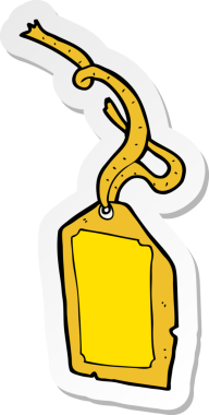 Bir insan tarafından çizilmiş karikatür bagaj etiketi.