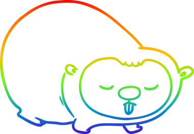 gökkuşağı gradyan çizgi çizimi bir insan tarafından çizilmiş vombat